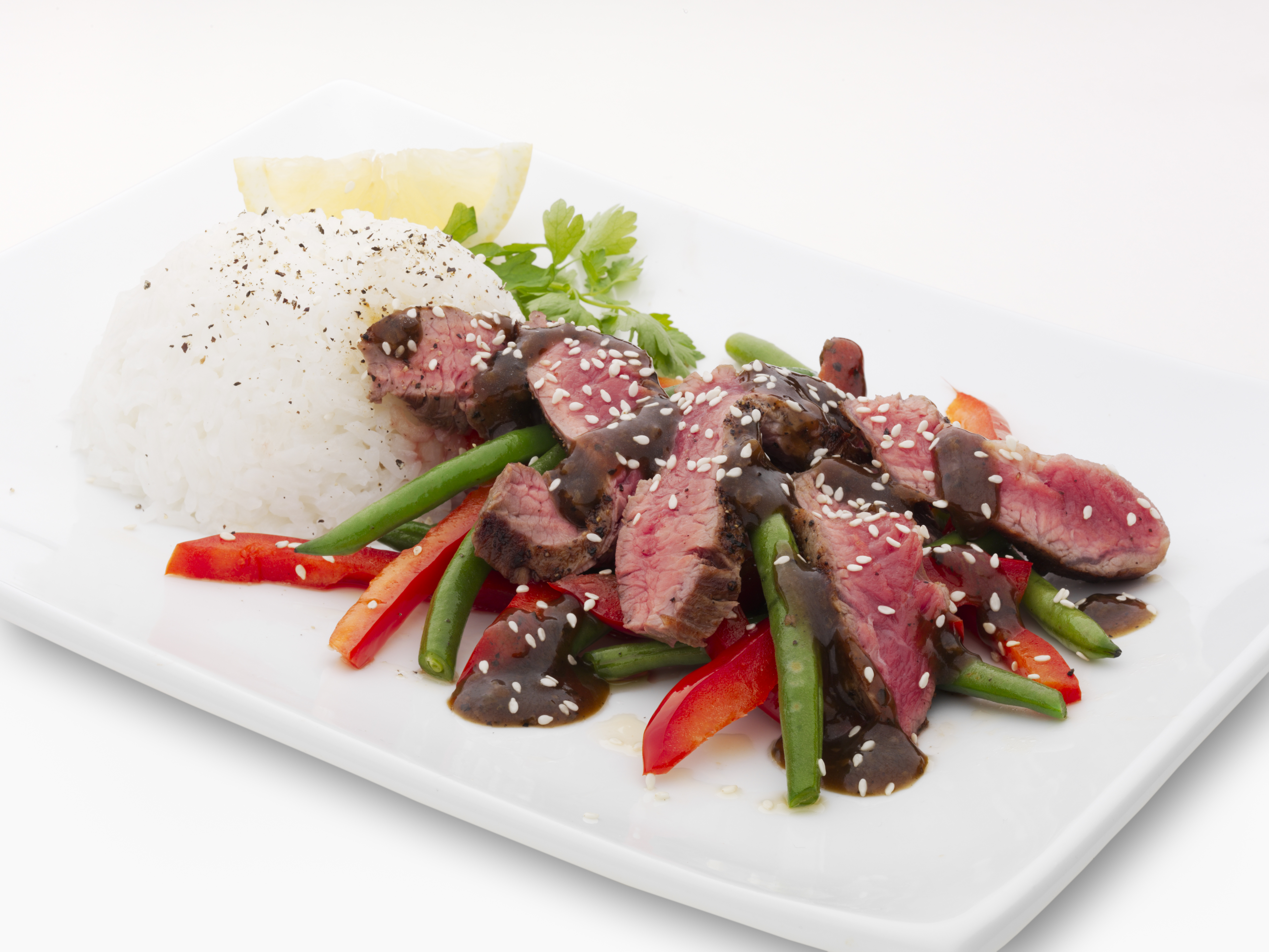Asiatisk pepperbiff av flankestek