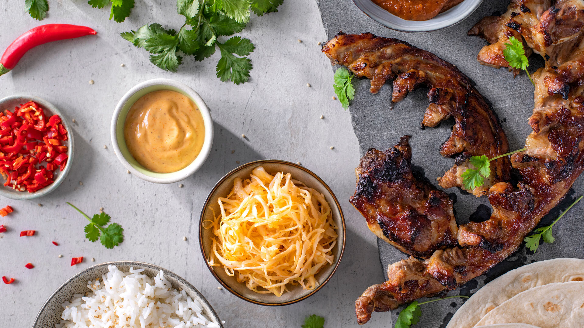 Koreansk BBQ-burrito med soft bones
