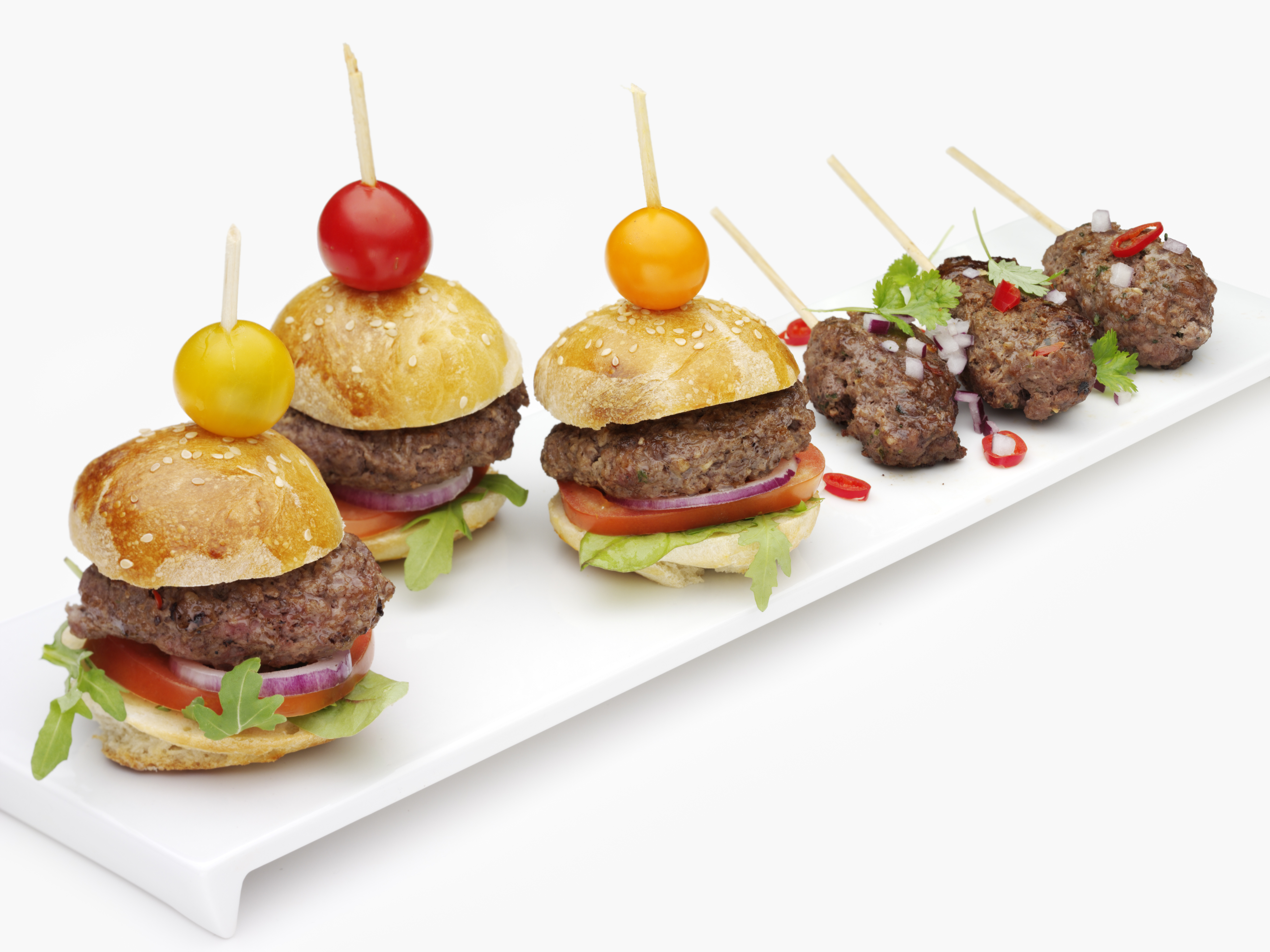 Sliders og cevapchichi spicy kjøttspyd