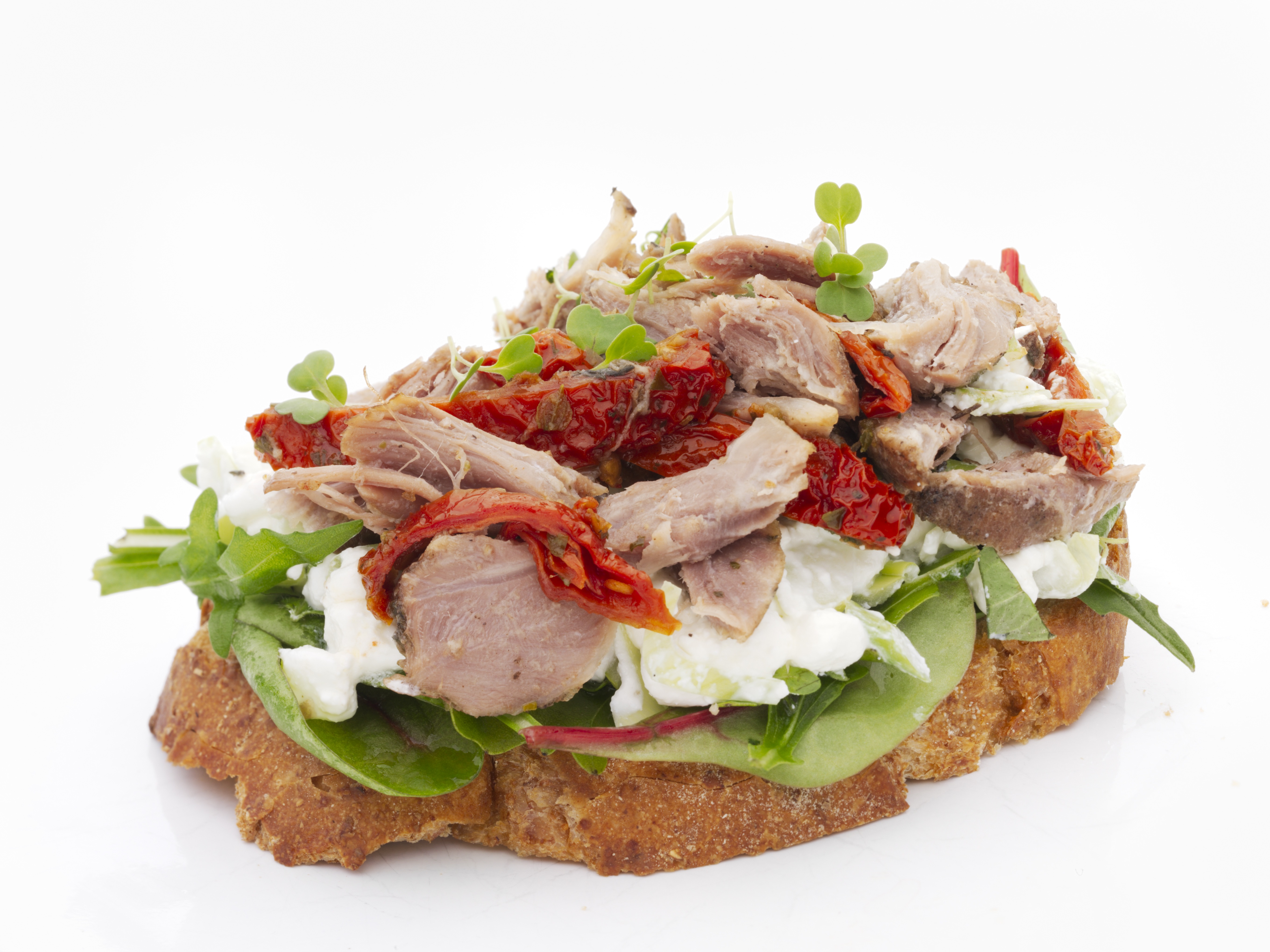 Smørbrød med cottage cheese og Ægirmarinert svinekjake