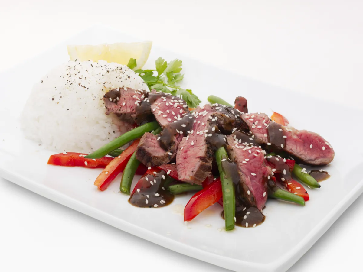 Asiatisk pepperbiff av flankestek
