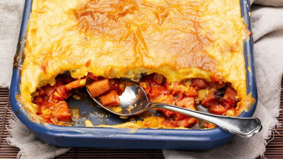 Hjemmelaget Moussaka med Gilde Kjøttpølse