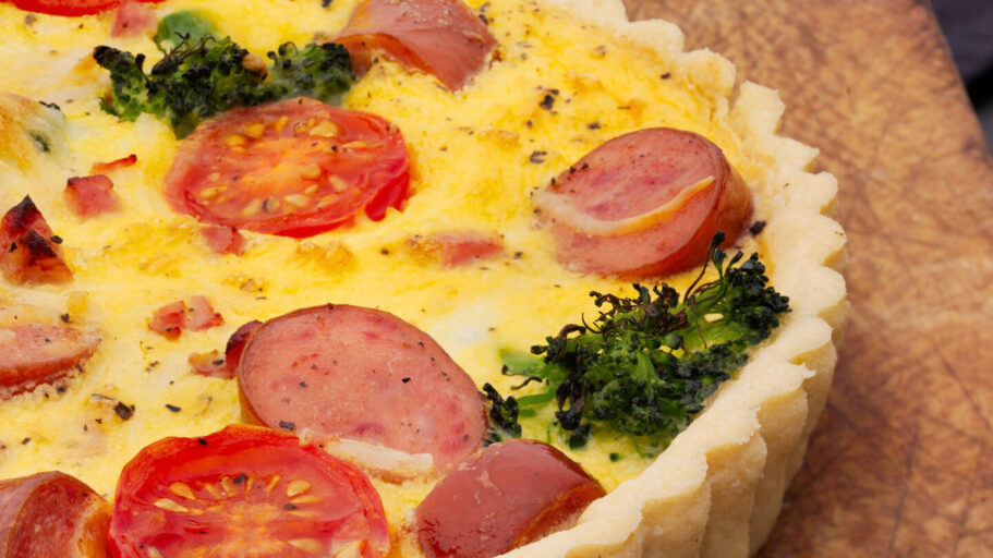 Quiche med Gilde ostepølse