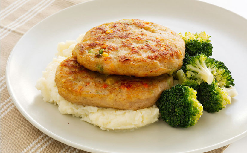 Lunsjkaker med potetstappe og brokkoli