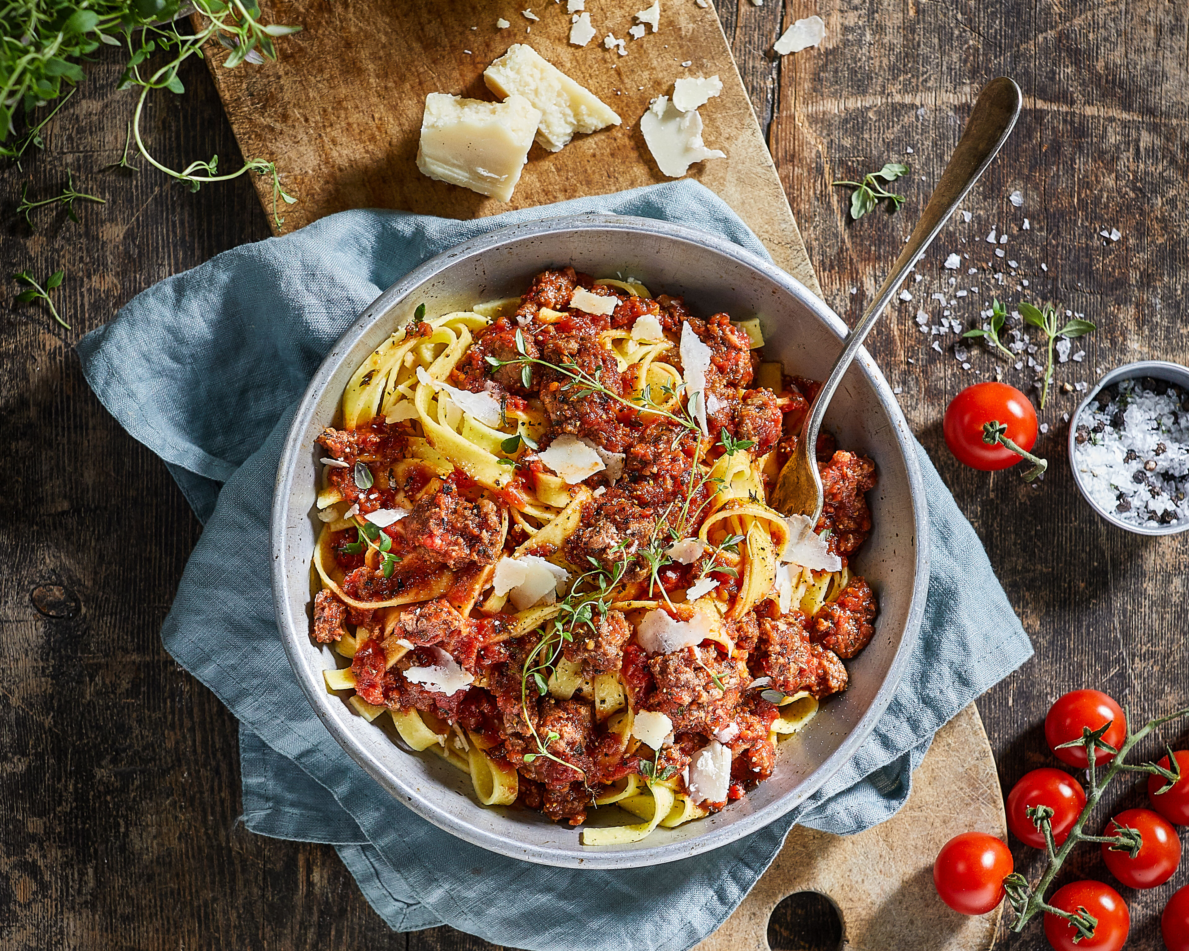 Pasta Bolognese med lammekjøttdeig