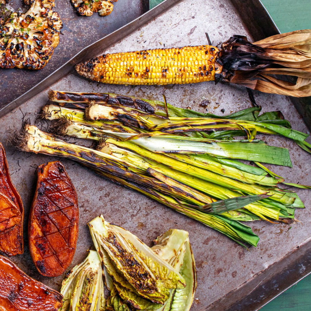 Charred leeks (Små, grillede purreløk)