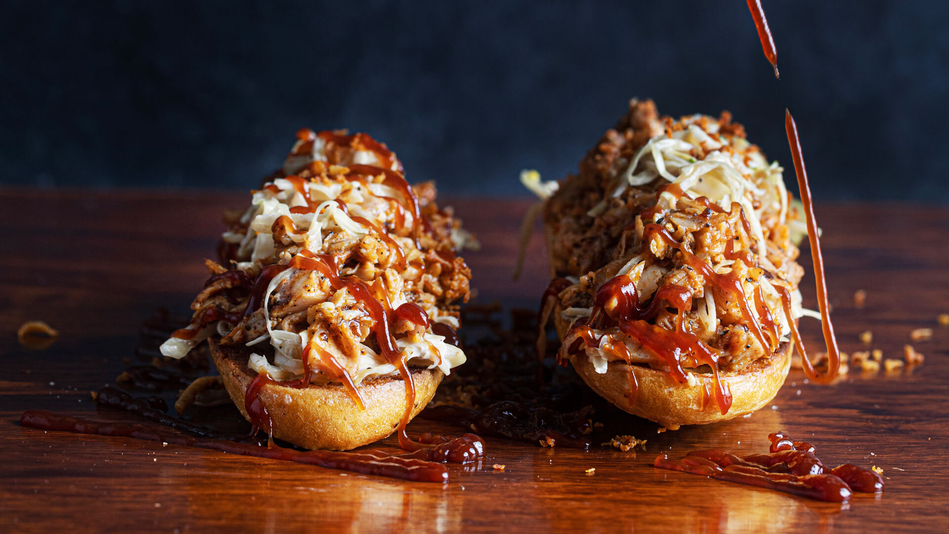 Comfort food Pulled chicken sandwich