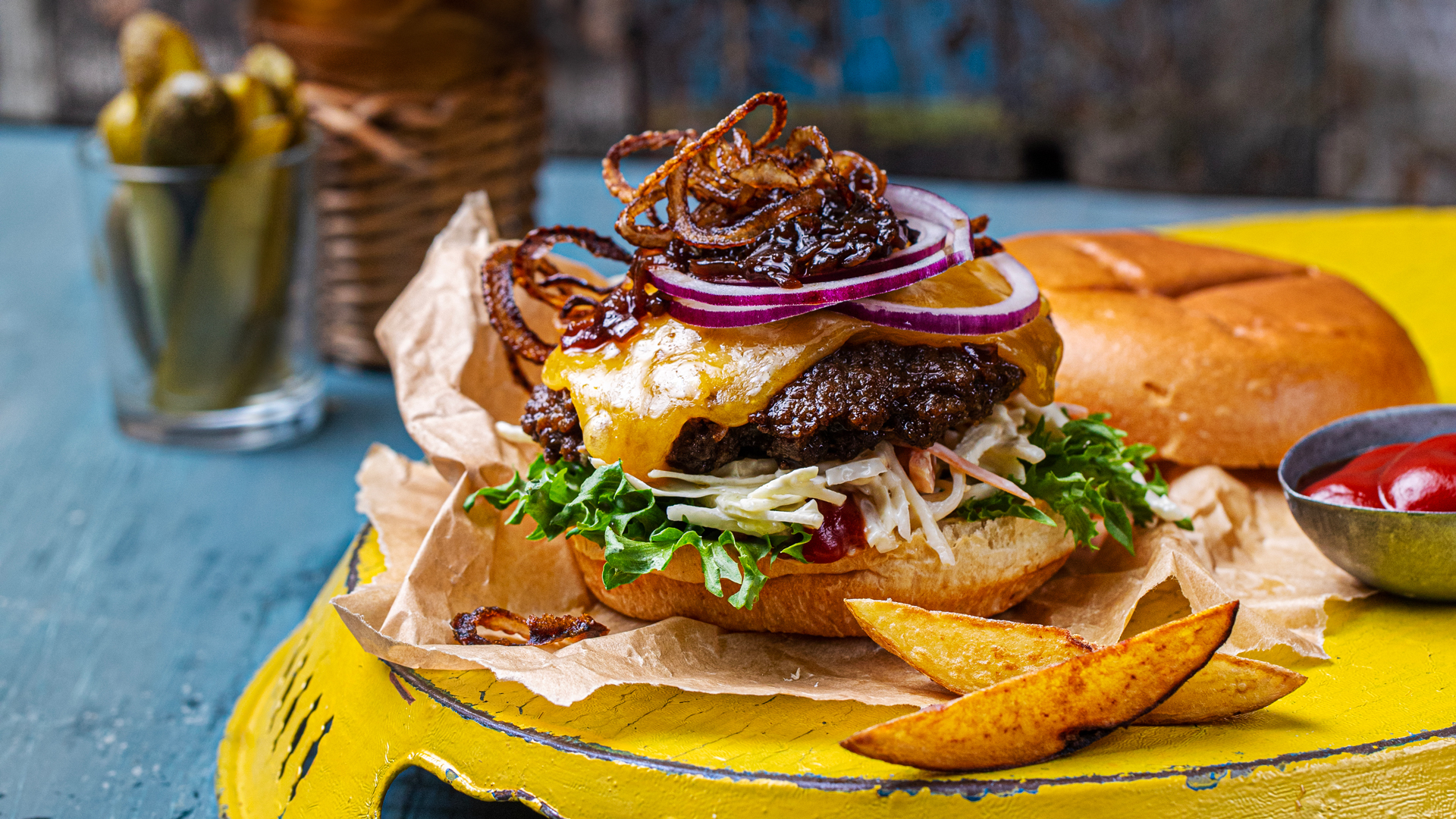 Ferdigstekt burger