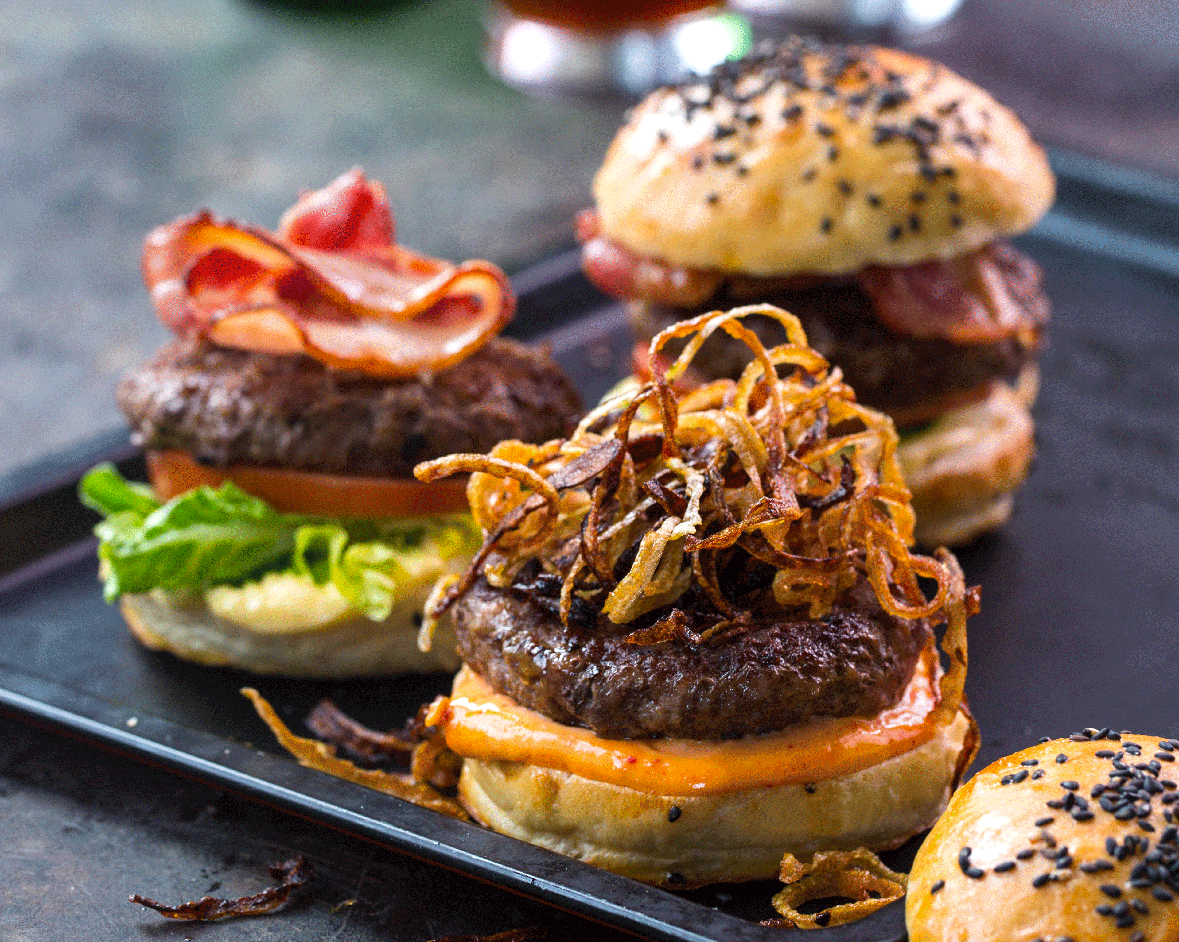 Gilde Sliders av brisket med topping