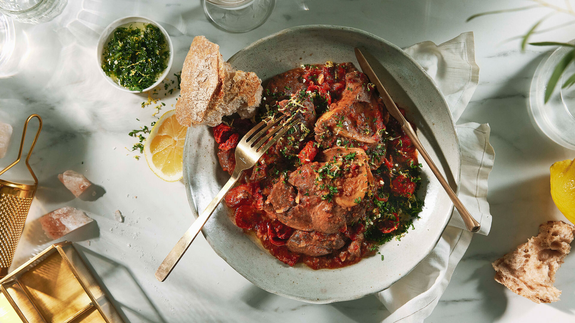 Gullkalv Knoke Osso Buco