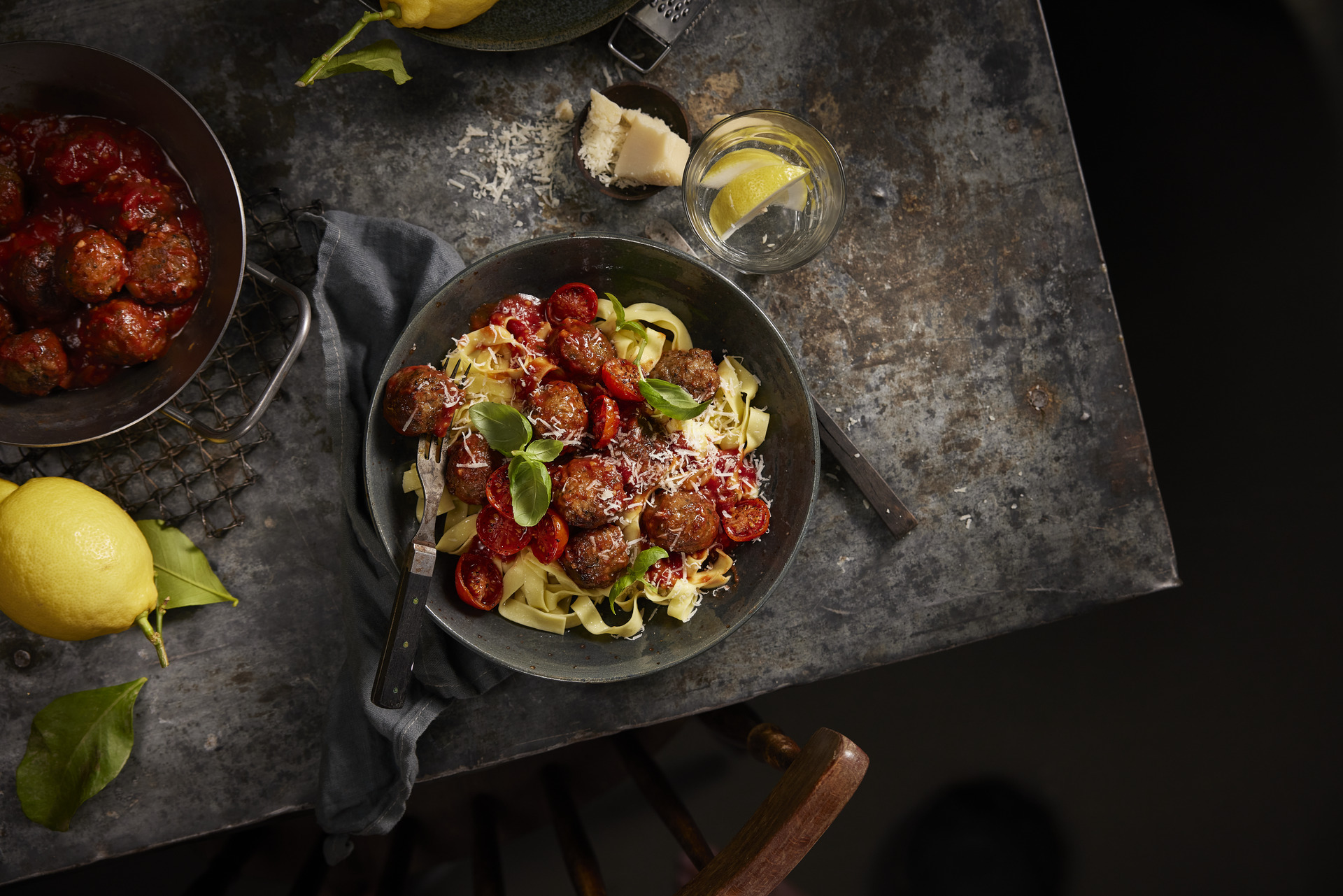 Italiensk pasta med kjottboller no036579