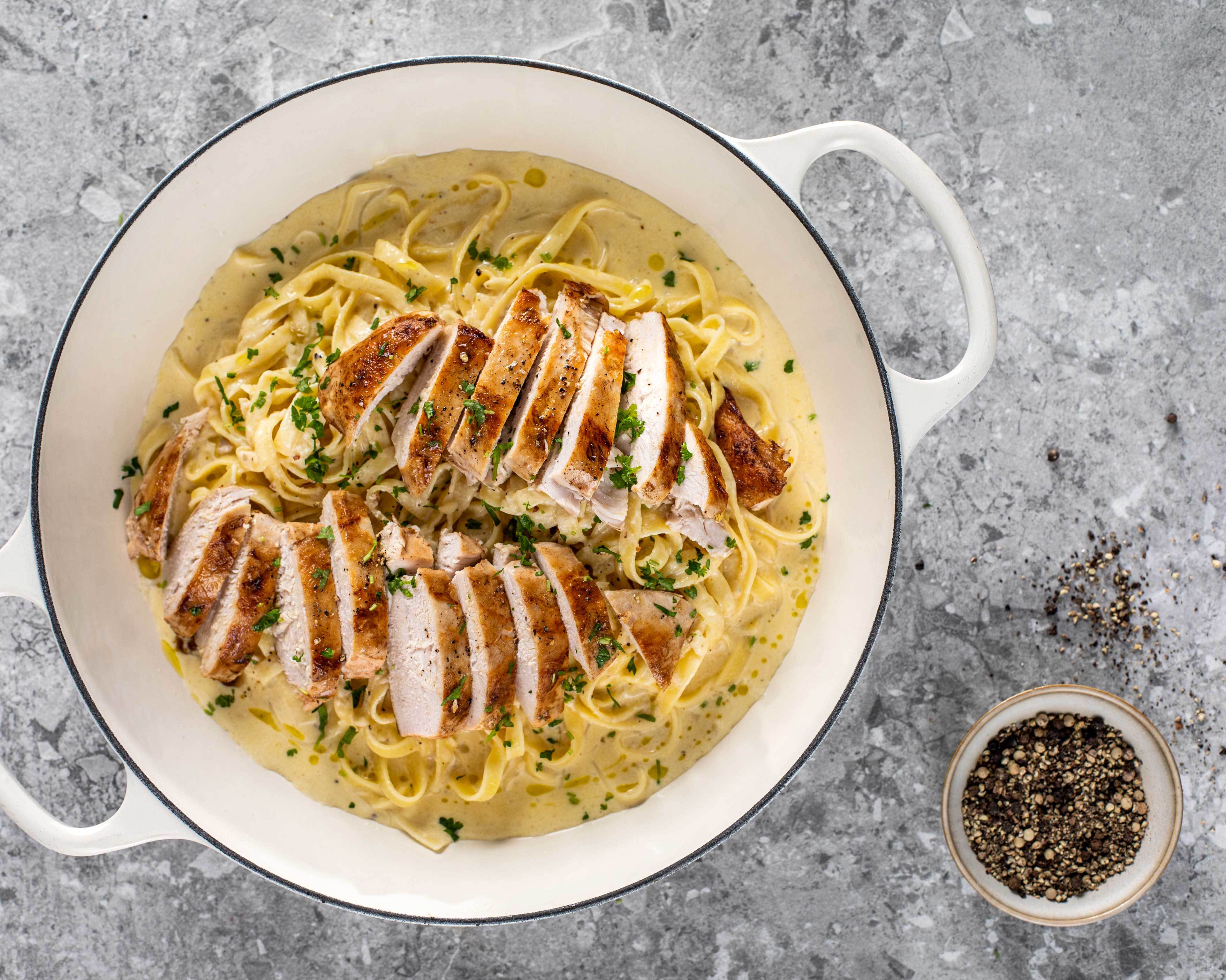Fettuccine Alfredo med kyllingfilet