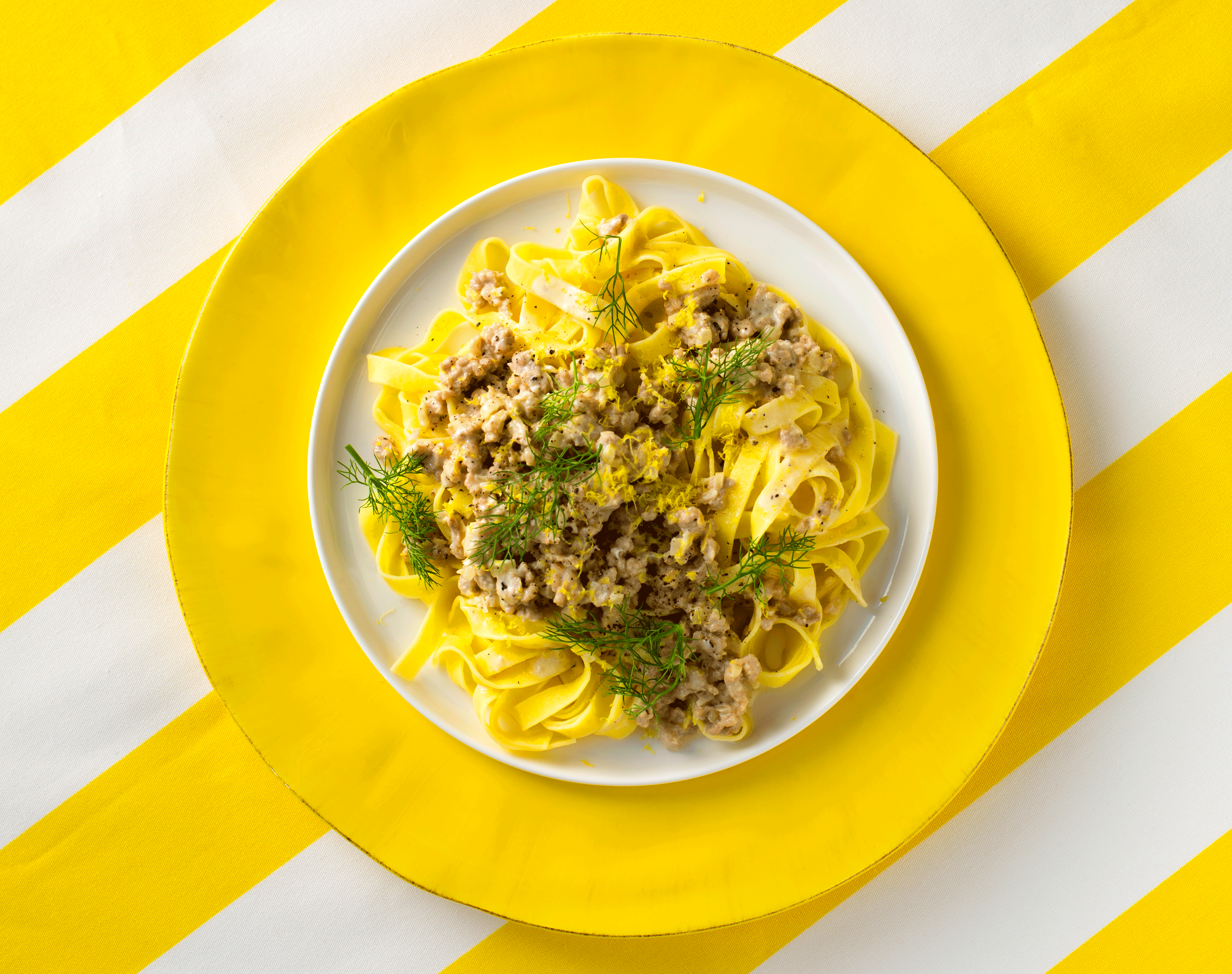 Sitronpasta med kyllingkjøttdeig