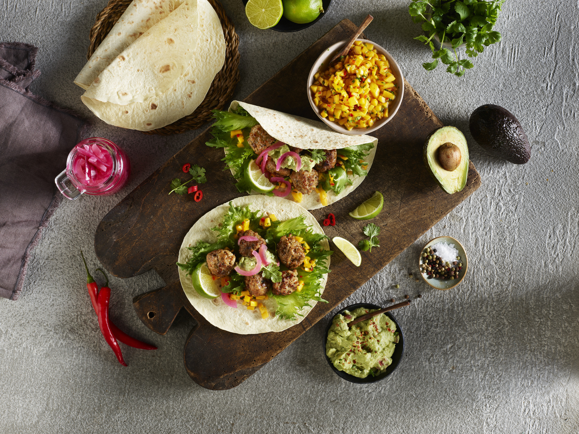Slakterens beste piccante kjottboller i taco lompe no036094