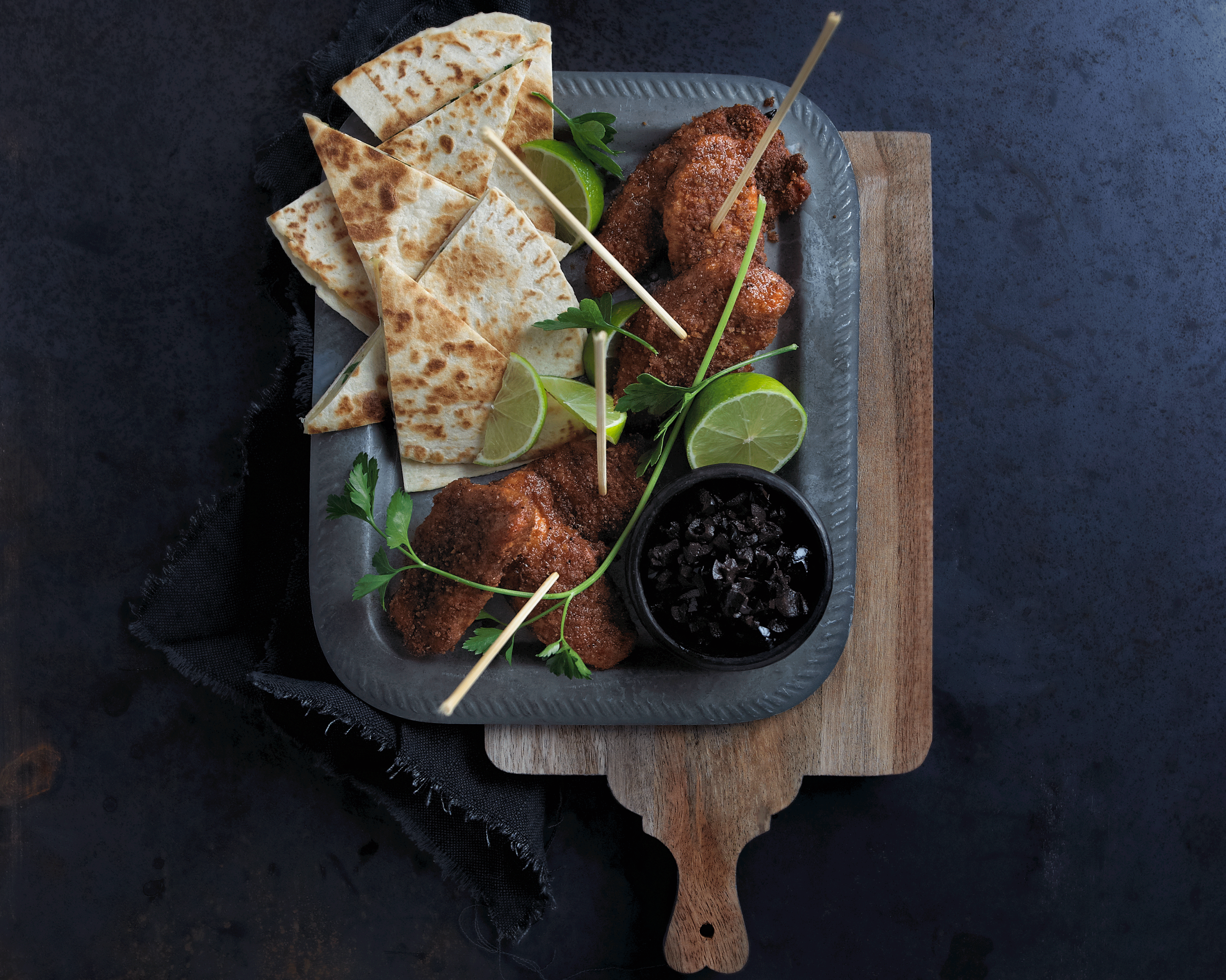 Diablo tender med oliven, lime og quesadillas