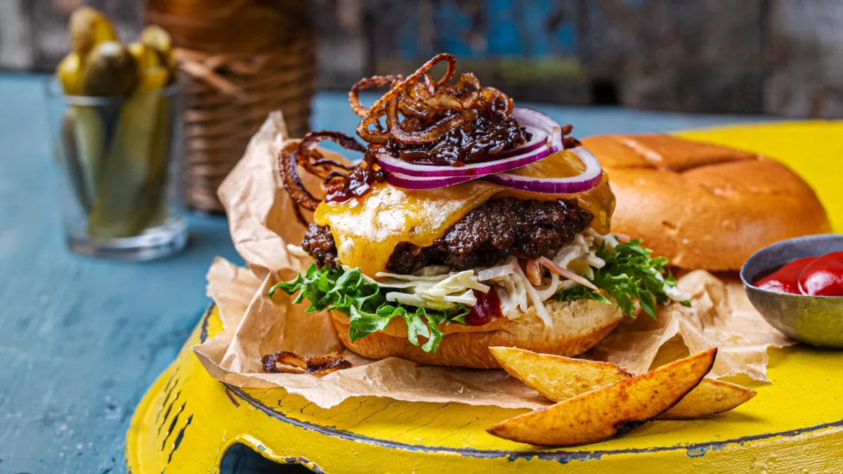 Ferdigstekt burger