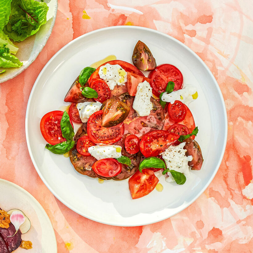 Sidesalat grønn tomat mozzarella